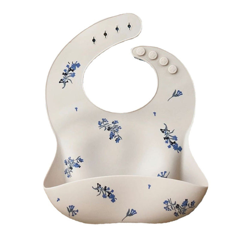 Denmark Mushie Bib Baby Eating Bib Super Soft Waterproof Baby Silicone Rice Pocket Anti-Dirty Feeding Artifac