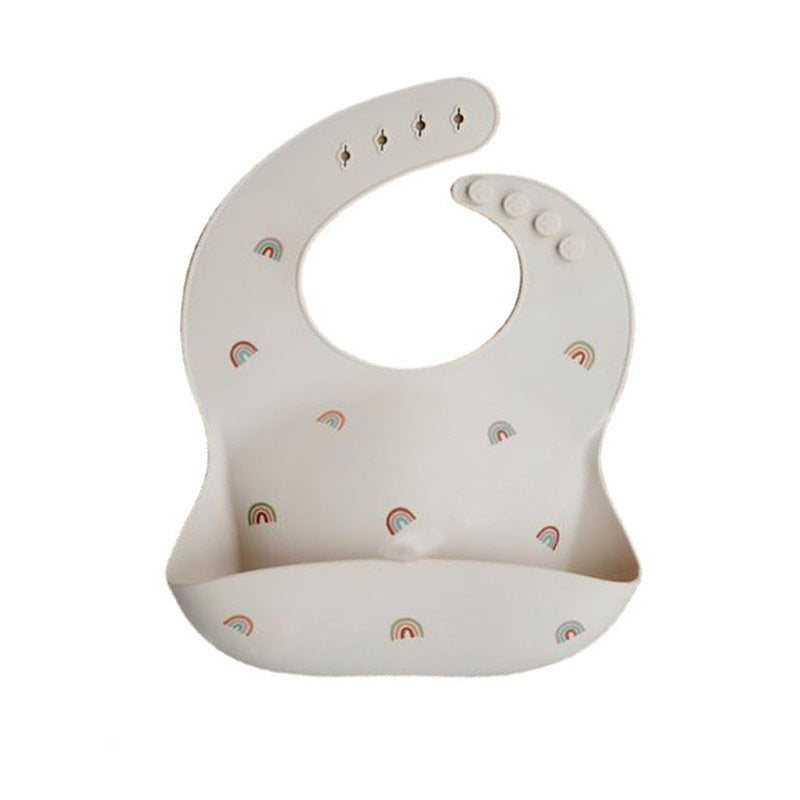 Denmark Mushie Bib Baby Eating Bib Super Soft Waterproof Baby Silicone Rice Pocket Anti-Dirty Feeding Artifac