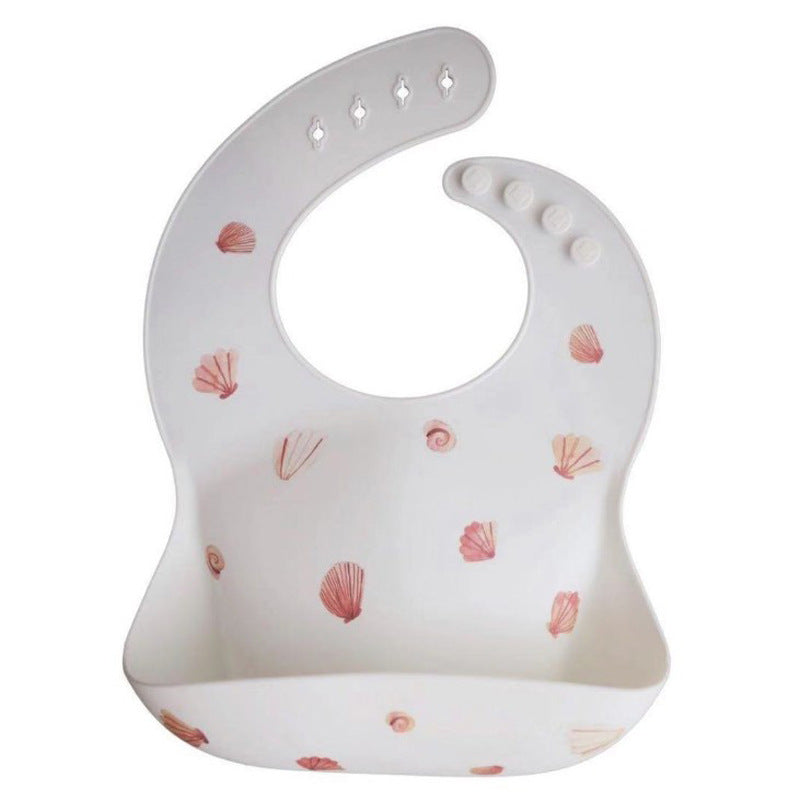 Denmark Mushie Bib Baby Eating Bib Super Soft Waterproof Baby Silicone Rice Pocket Anti-Dirty Feeding Artifac