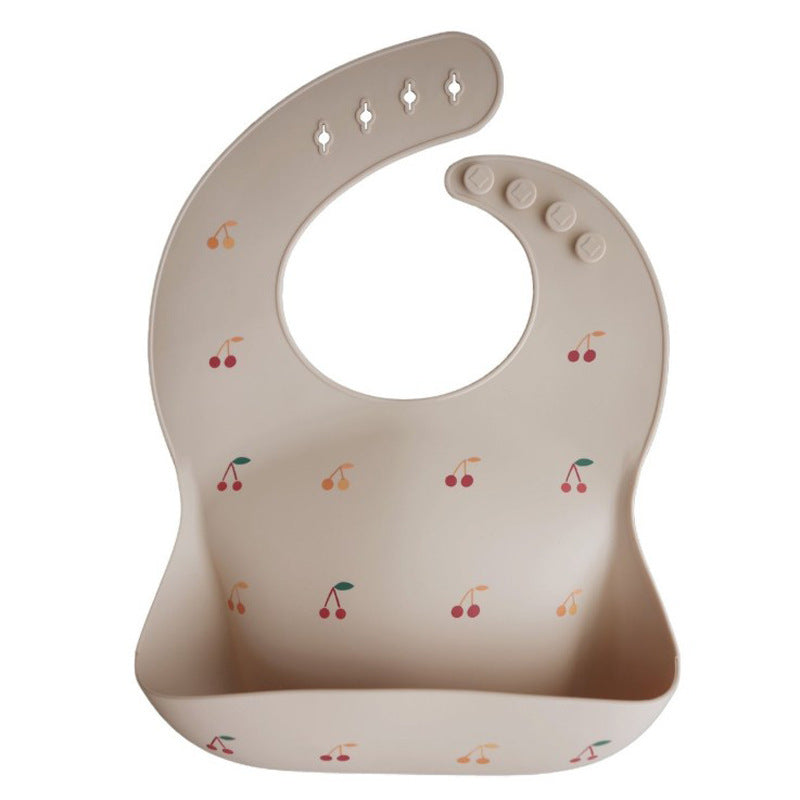 Denmark Mushie Bib Baby Eating Bib Super Soft Waterproof Baby Silicone Rice Pocket Anti-Dirty Feeding Artifac