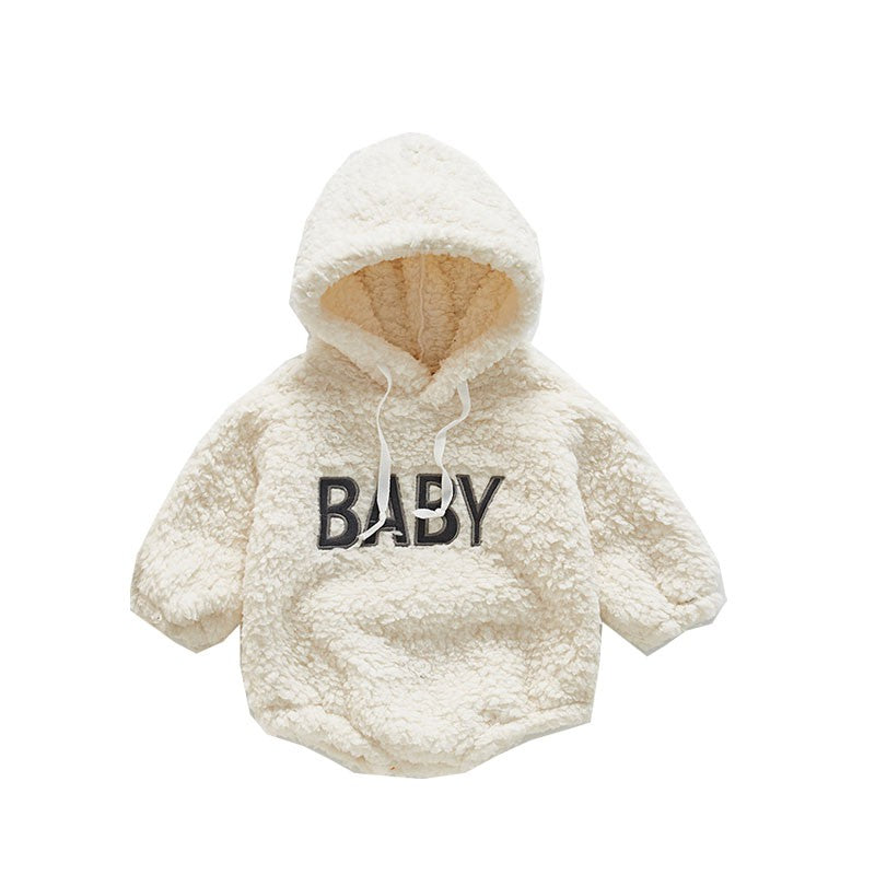 Baby alphabet baby robe hooded romper